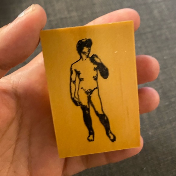 RUBBER STAMP Michelangelo DAVID Nude Male Statue - Picture 5 of 5